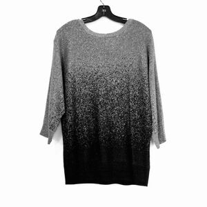 AGB Metalic 3/4 Sleeves Silver Knit Tunic Size Xl P